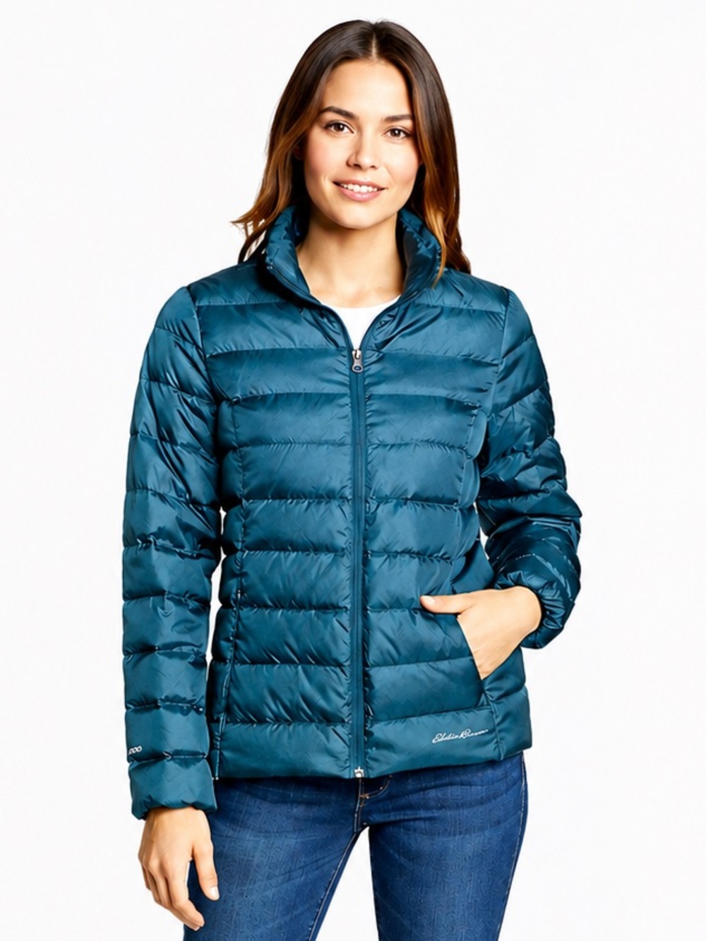 Eddie Bauer NWOT Down Puffer Jacket XS Teal Lightweight Packable Quilted Coat